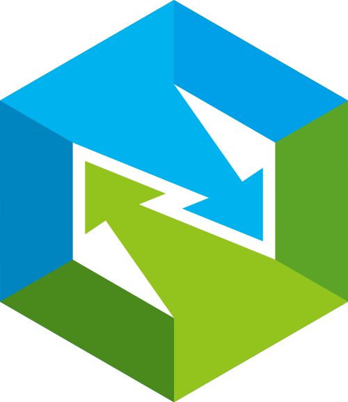 蓝绿箭头方体抽象矢量logo图标 logo png