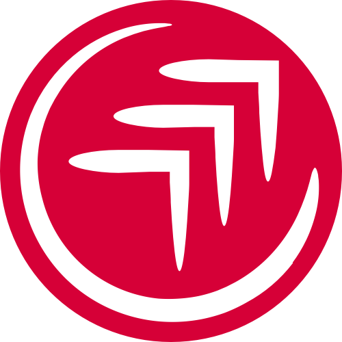 红色箭头圆形矢量logo图标