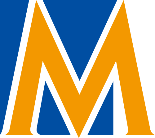 蓝色橙色字母M矢量logo图标