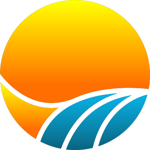 黄色蓝色太阳波浪矢量logo图标