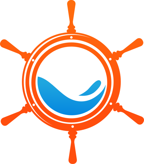 红色蓝色舵矢量logo图标 logo png