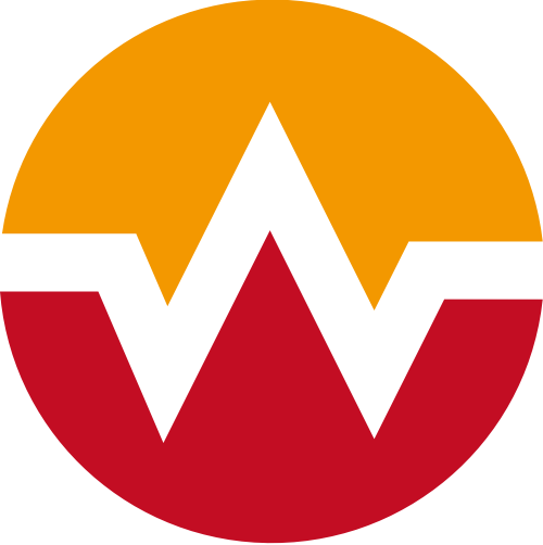 红色黄色圆形波动矢量logo图标