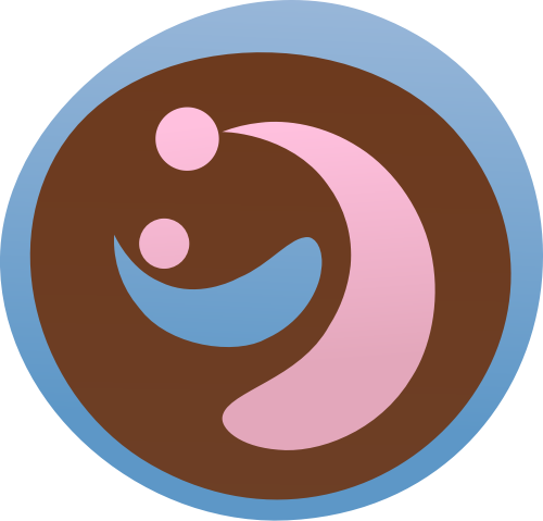 蓝色粉色圆形母婴矢量logo图标