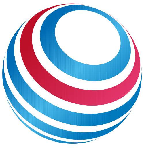 蓝色红色球体矢量logo图标