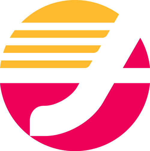 红色黄色圆形矢量logo图标