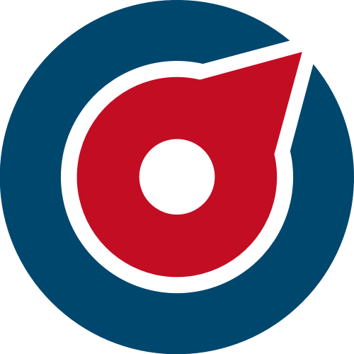蓝色红色圆形矢量logo图标