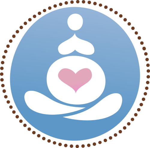 蓝色圆形母婴心形矢量logo图标 logo png