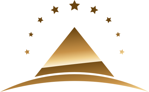 金色三角星星矢量logo图标