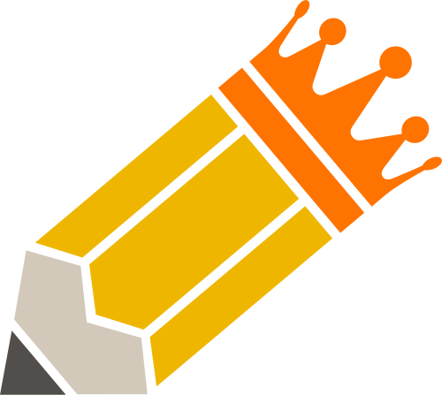 黄色铅笔皇冠矢量logo图标