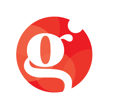 红色圆形字母g矢量logo元素