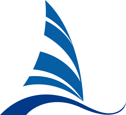 蓝色帆船矢量logo元素 logo png