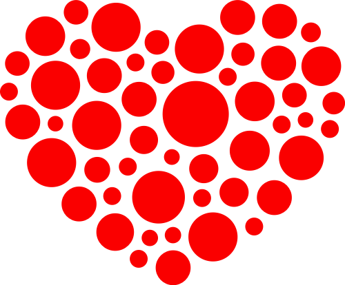 红色心形点状矢量logo图片