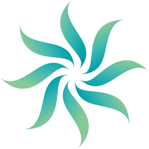 蓝绿色花朵矢量logo图标 logo png