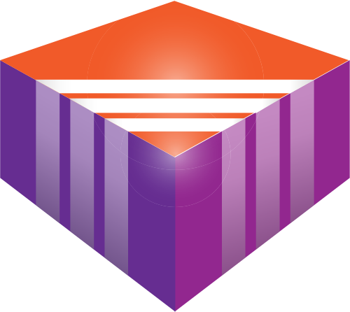 紫色橙色立方体矢量logo