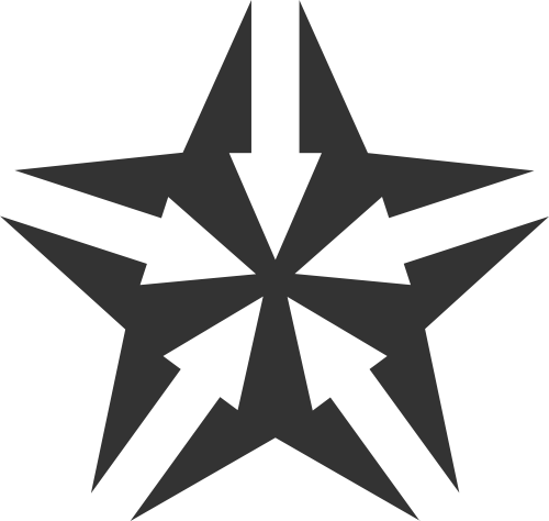 黑色五角星箭头矢量logo图标