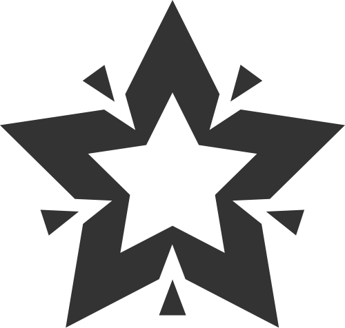 黑色五角星矢量logo元素