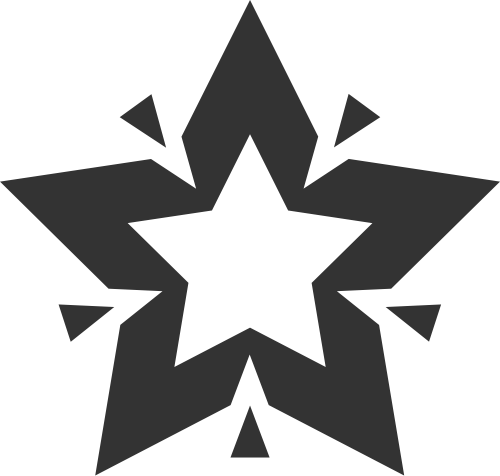 黑色五角星矢量logo元素 logo png