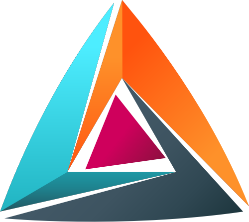 彩色三角形视频矢量logo元素 logo png