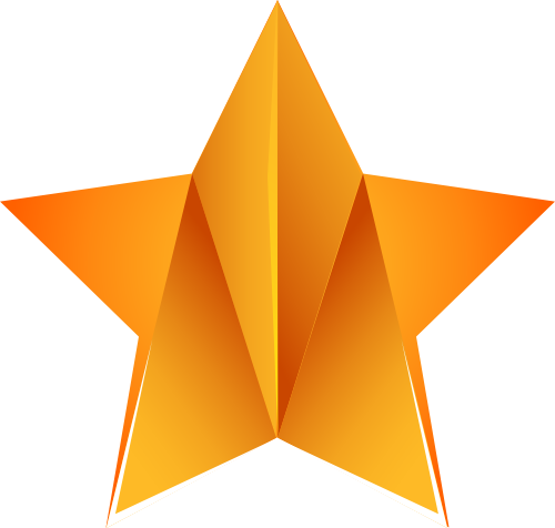 黄色五角星矢量logo元素 logo png