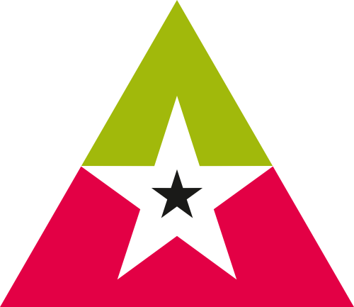 彩色三角形五角星矢量logo