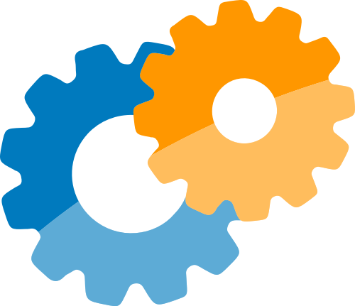 黄色蓝色齿轮矢量logo图标 logo png