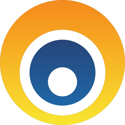 黄色蓝色圆形矢量logo