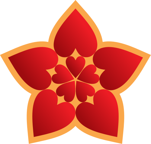 红色花朵矢量logo