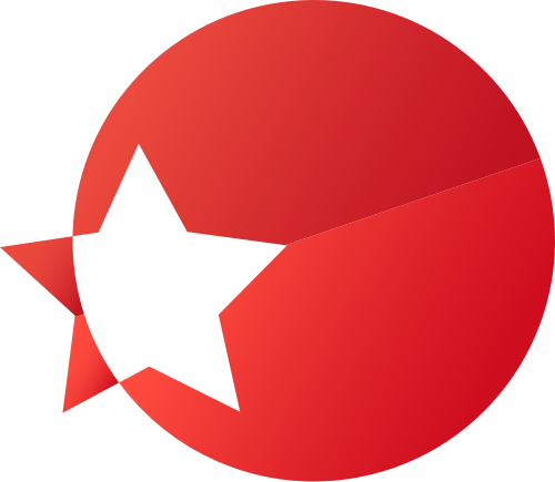 红色球体星星矢量logo元素