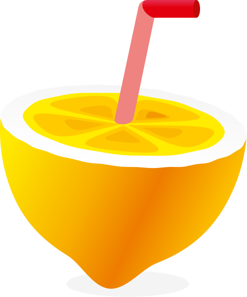 黄色红色橙子吸管矢量logo