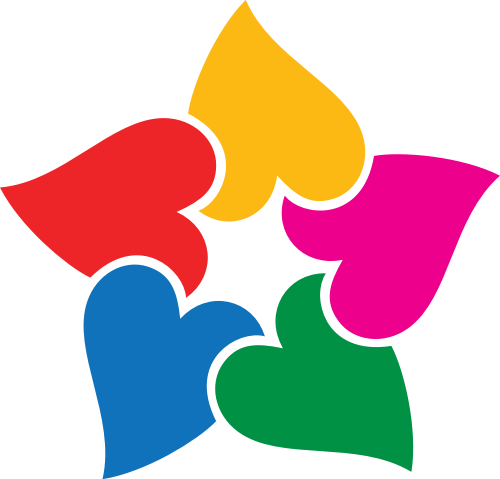 彩色花朵心形矢量logo logo png