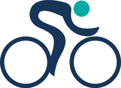 蓝色人物自行车矢量logo