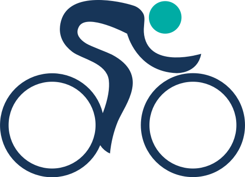 蓝色人物自行车矢量logo logo png