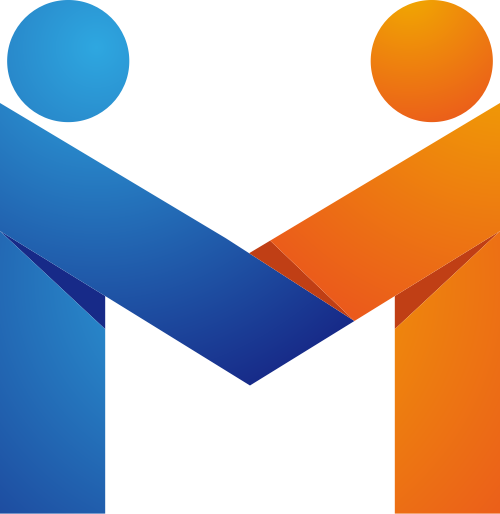 蓝色橙色人物矢量logo图标