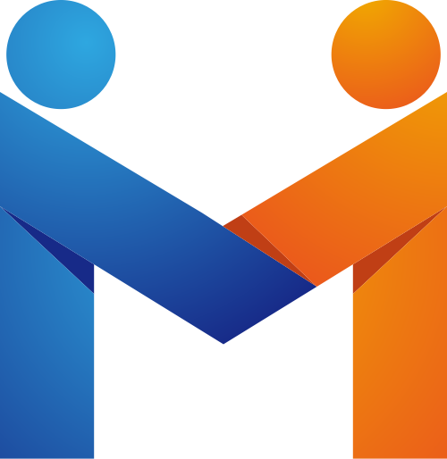 蓝色橙色人物矢量logo图标 logo png