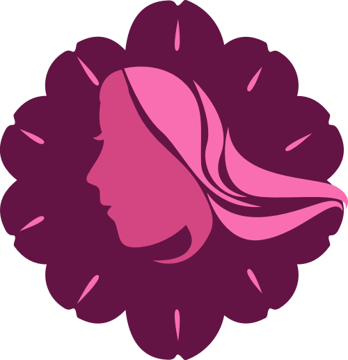 粉色女性头像矢量logo图标