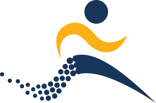 蓝色人物跑步矢量logo logo png