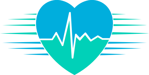 蓝色绿色心形波动矢量logo logo png