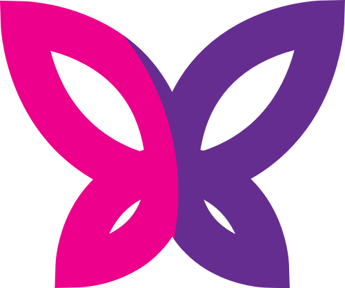 粉紫色蝴蝶矢量logo图片