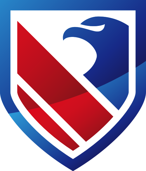 蓝色红色老鹰盾牌矢量logo