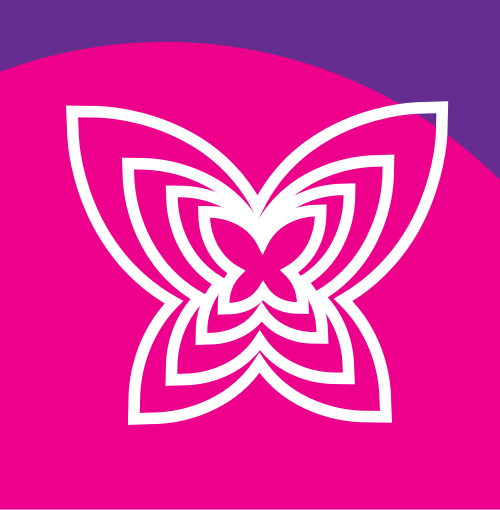 粉紫色蝴蝶矢量logo元素
