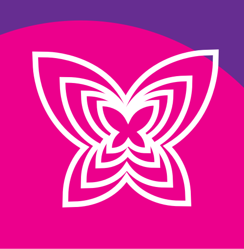 粉紫色蝴蝶矢量logo元素 logo png