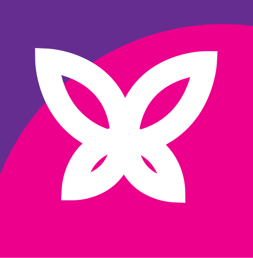 粉色方框蝴蝶矢量logo元素