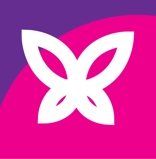 粉色方框蝴蝶矢量logo元素 logo png