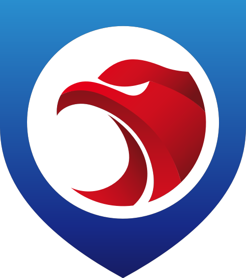 红蓝鹰盾牌矢量logo