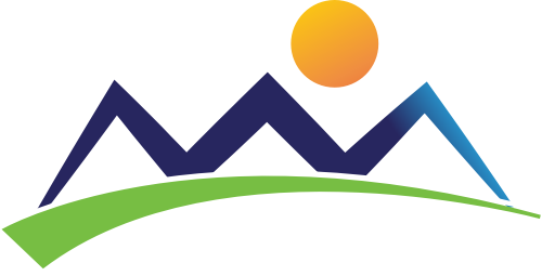 蓝绿黄山太阳矢量logo logo png
