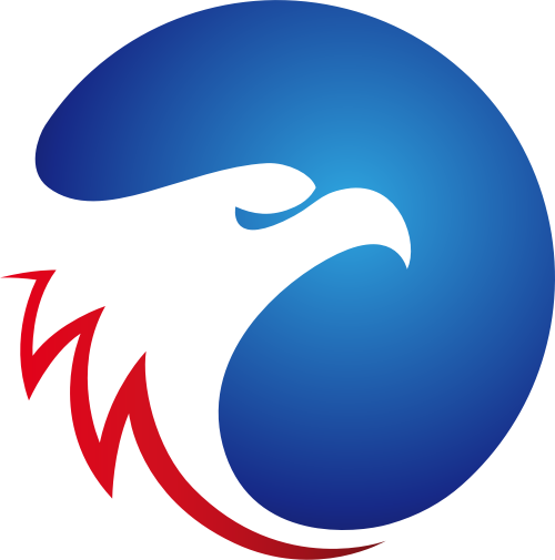 蓝红圆形鹰矢量logo元素 logo png