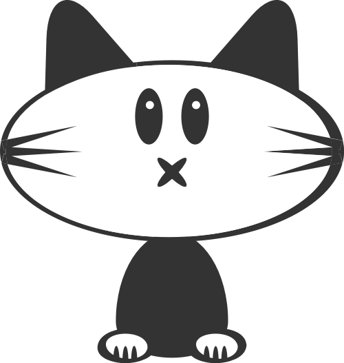 黑色小猫矢量logo图标