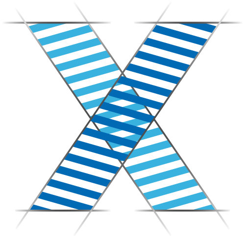 蓝色字母X矢量logo图标
