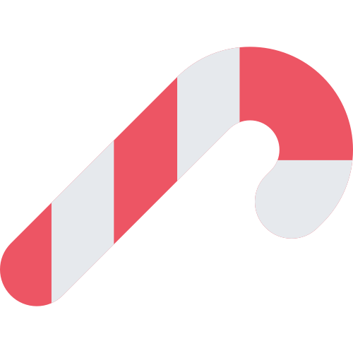红色圣诞拐杖矢量logo图标
