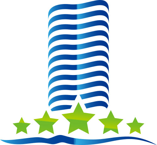 蓝绿色建筑矢量logo元素 logo png